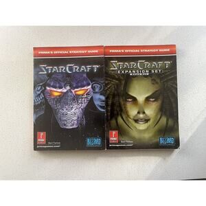 Lot of 2 Star Craft & Expansion Set Brood War Prima's Official Strategy Guides
